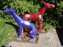 Eläinfiguureja Kultarannan puistossa